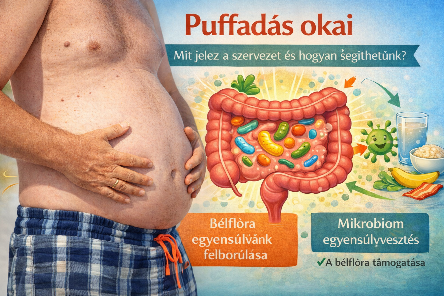 puffadás húsvét után emésztés bélflóra helyreállítás mikrobiom
