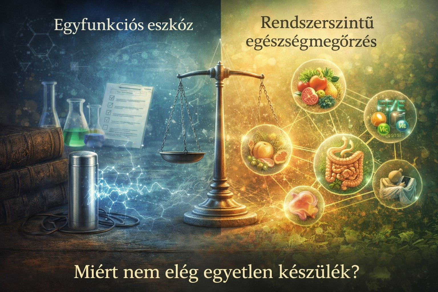 Egyfunkciós eszköz és rendszerszintű egészségmegőrzés összehasonlítása mérleggel és életmódbeli tényezőkkel