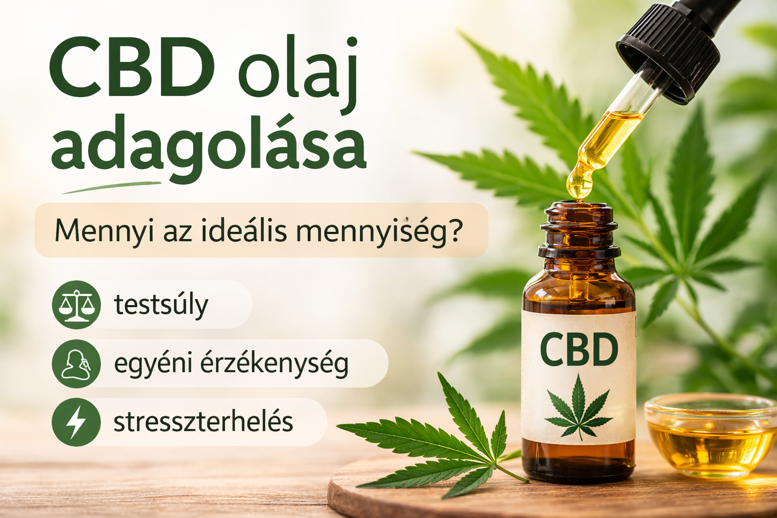 CBD olaj adagolása és a megfelelő mennyiség kiválasztása