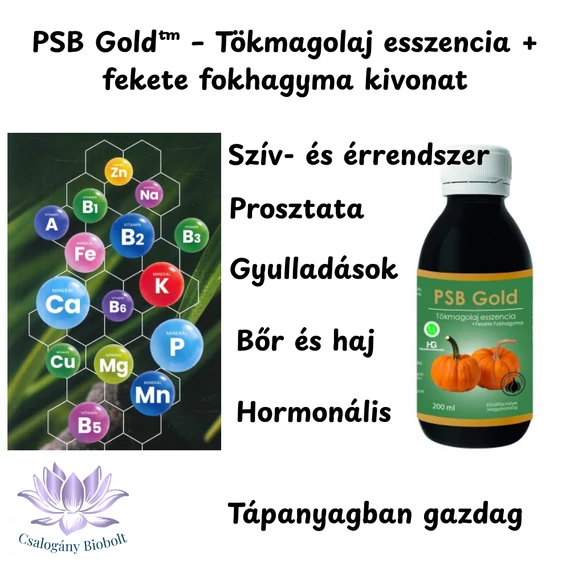 PSB Gold™ Tökmagolaj és Fekete fokhagyma – Egészség & Vitalitás