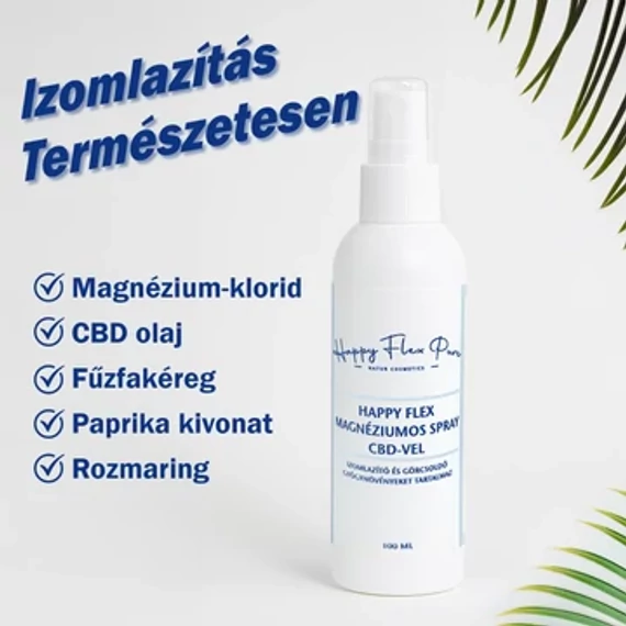 Happy Flex magnéziumos CBD spray 100 ml flakon, termékfotó