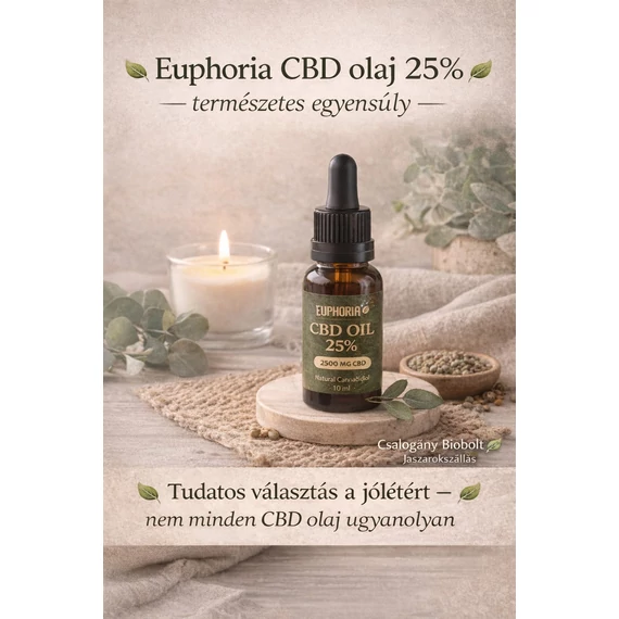 Euphoria CBD olaj 25% 10 ml üvegben, termékfotó