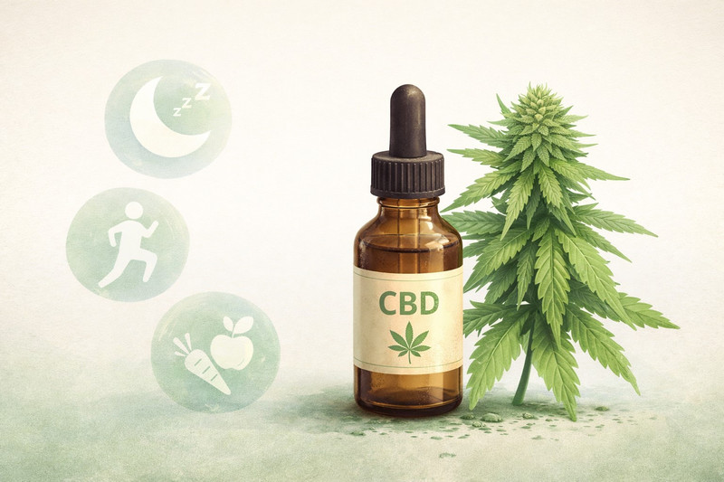 cbd olaj es termeszetes kender noveny illusztracio